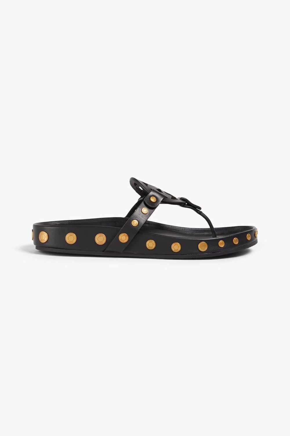 

Кожаные сандалии Miller Cloud Coin с шипами Tory Burch, черный
