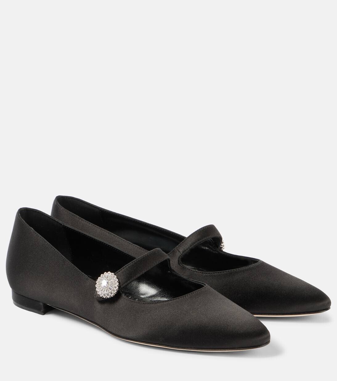 

Балетки Marijana из атласа Manolo Blahnik, черный