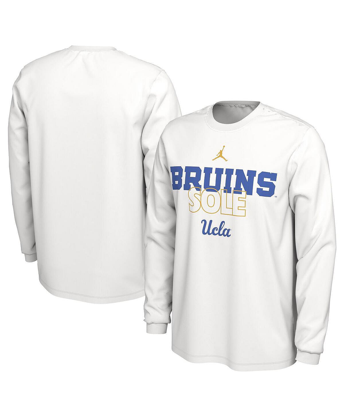 цена Мужская фирменная белая футболка с длинным рукавом UCLA Bruins On Court Jordan