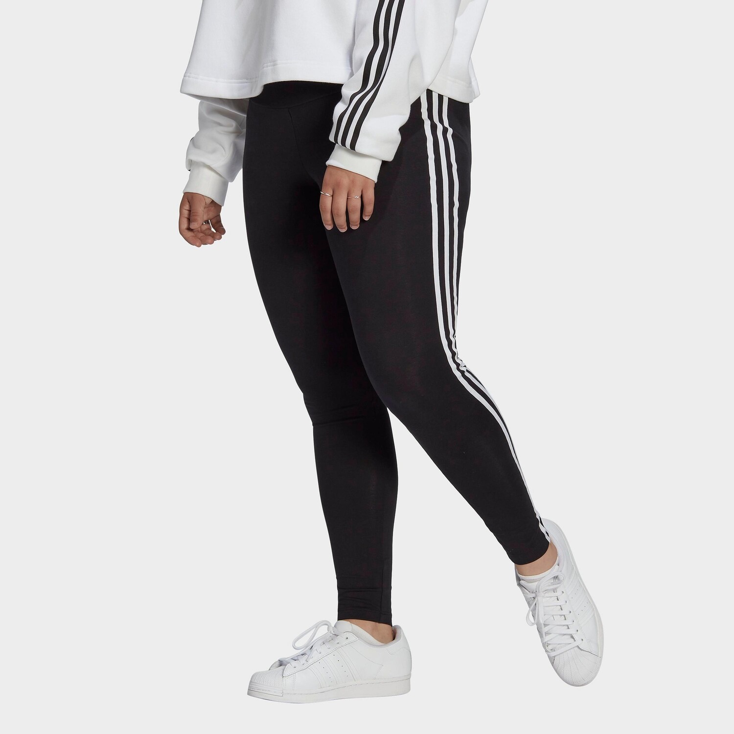

Женские колготки с 3 полосками adidas Originals adicolor Classics (большие размеры), черный