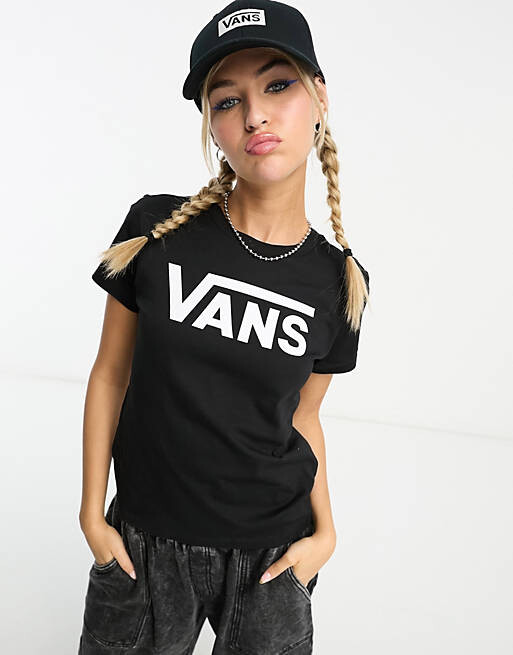 

Черная футболка с v-образным вырезом Vans, Черный