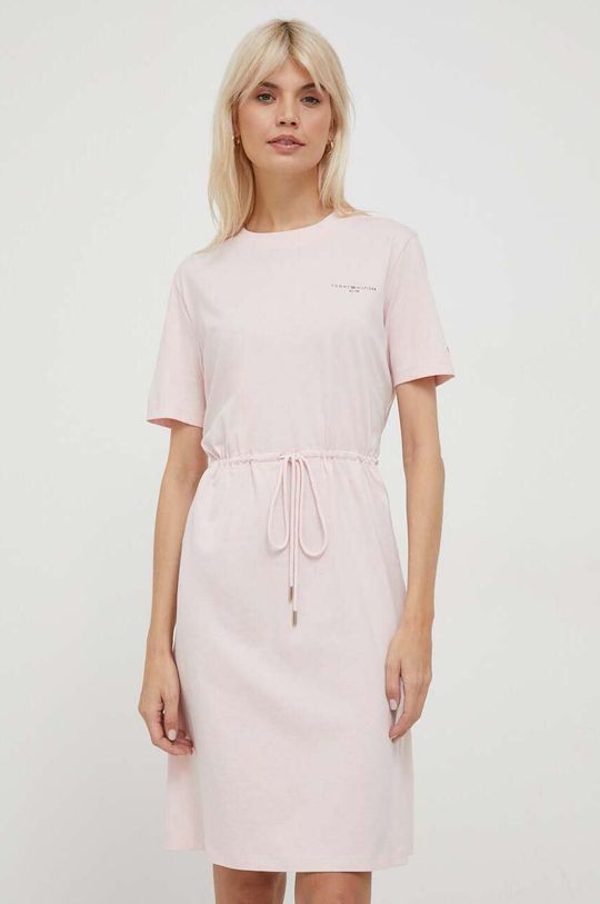 цена Хлопковое платье Tommy Hilfiger, розовый