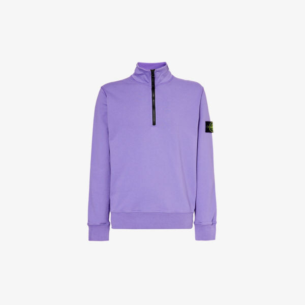 

Толстовка из хлопкового джерси с логотипом бренда Stone Island, лавандовый, Фиолетовый