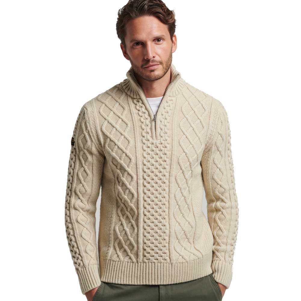 

Свитер Superdry Vintage Jacob Henley Half Zip, бежевый