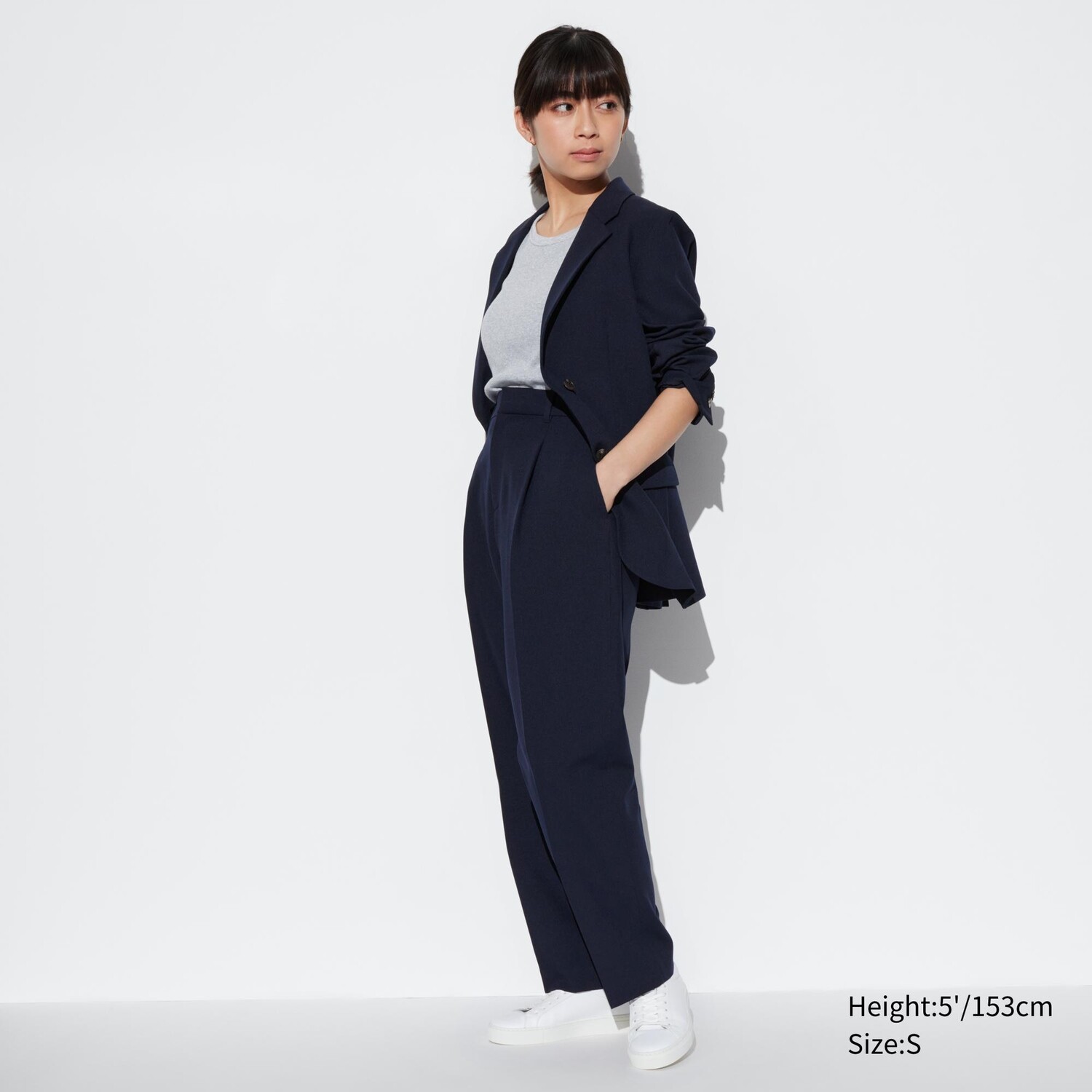 

Брюки со склисами airsense (короткие) UNIQLO, темно-синий