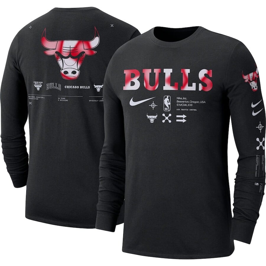 

Футболка с длинным рукавом Nike Chicago Bulls, черный