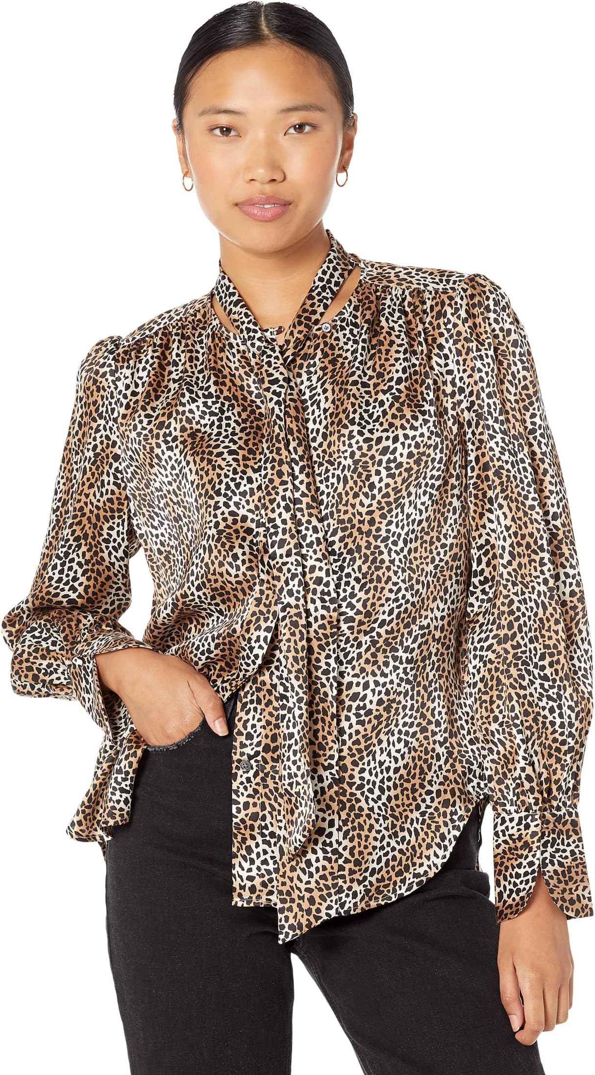цена Блузка с завязками Badalle EQUIPMENT, цвет Mother-of-Pearl Multi