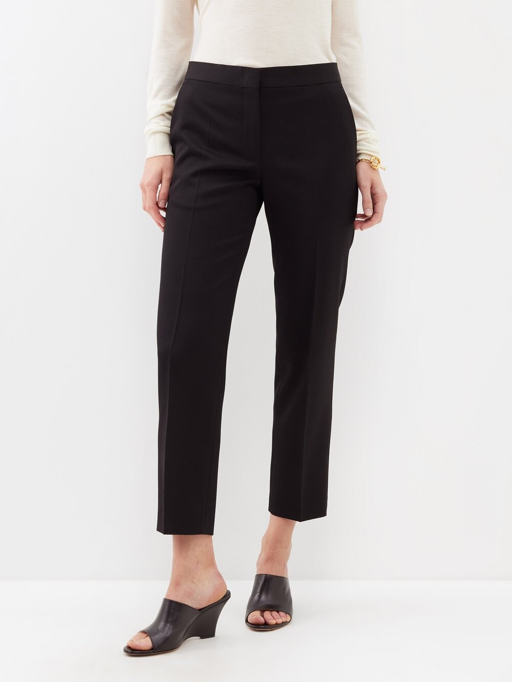 

Укороченные брюки de poudre из шерстяной ткани Jil Sander, черный