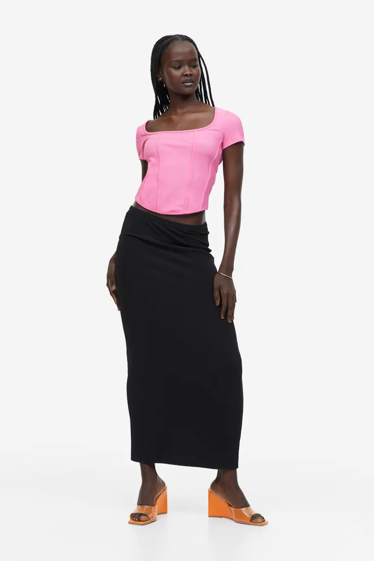 

Блузка корсетного типа со сборками H&M, розовый