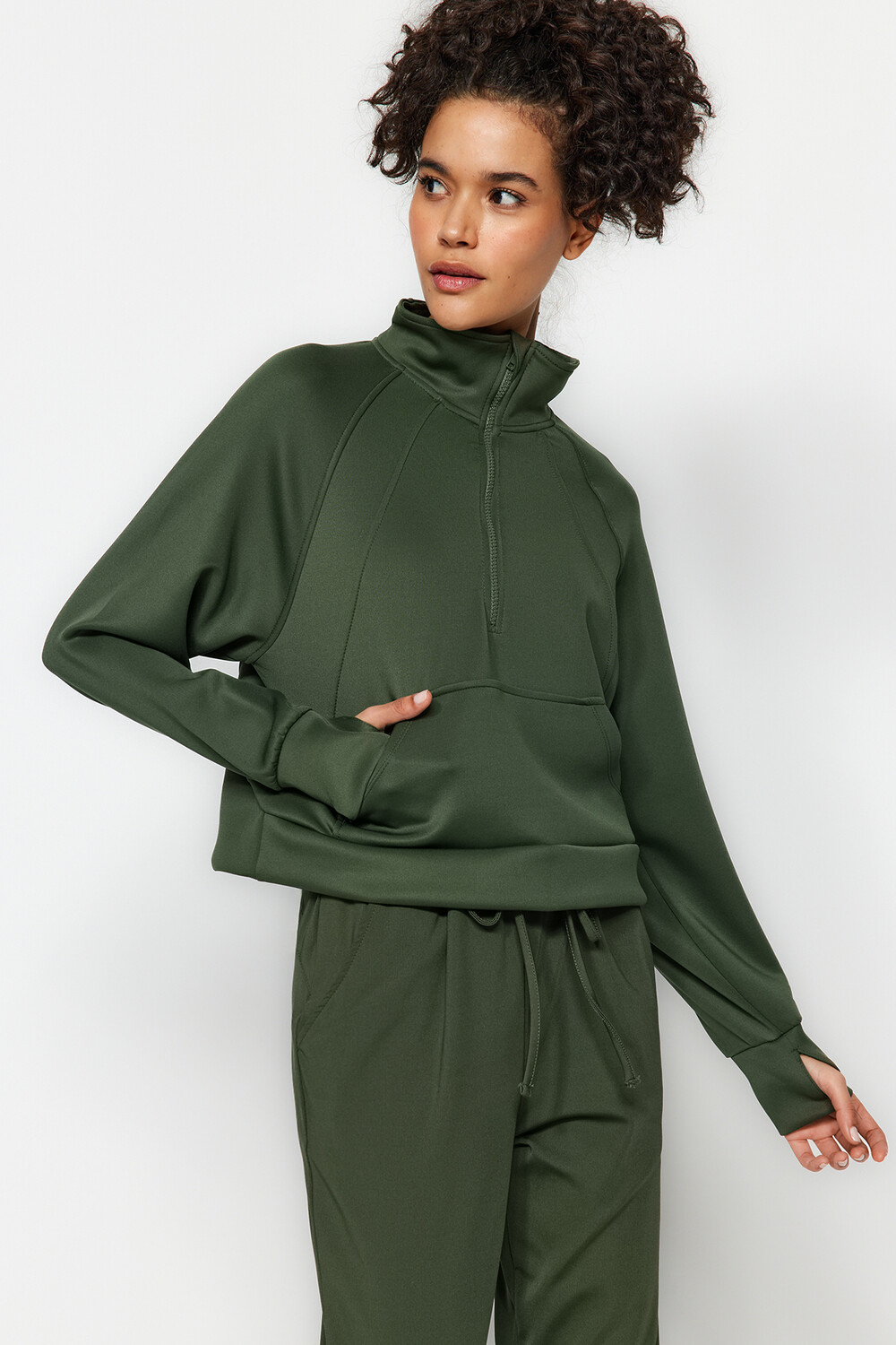 

Толстовка - Хаки - Oversize Trendyol, хаки