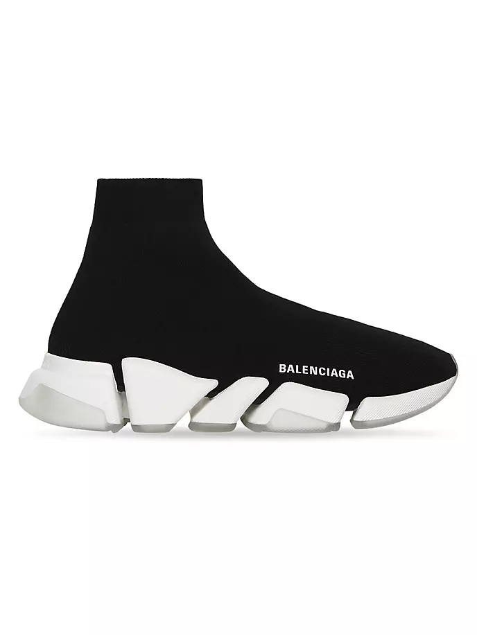 

Кроссовки Speed 2.0 из переработанного трикотажа с прозрачной подошвой Balenciaga, белый