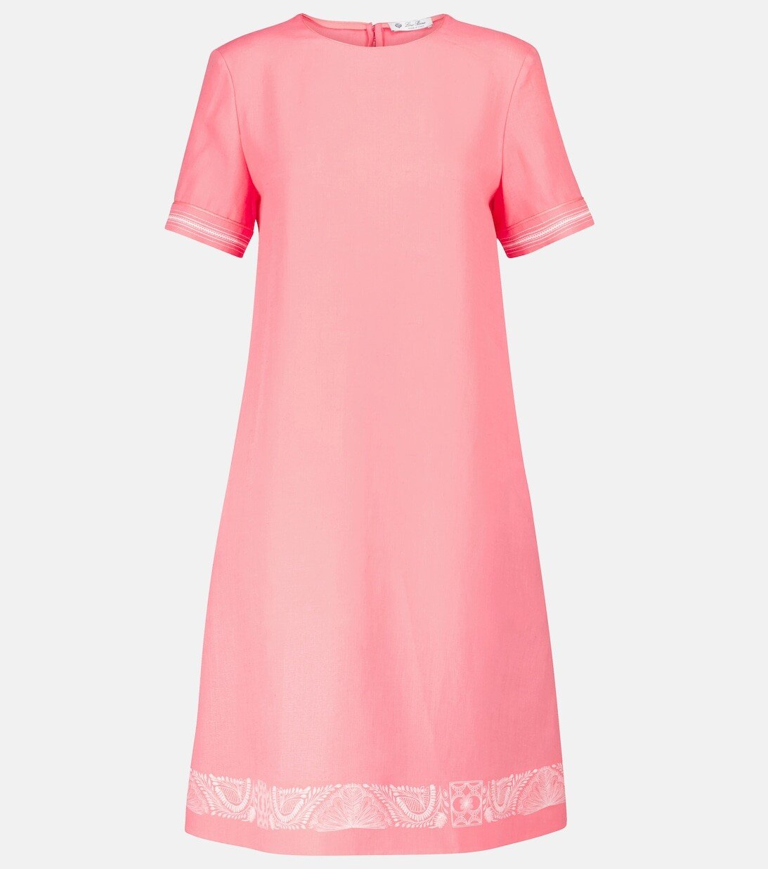 

Льняное мини-платье Florie с вышивкой LORO PIANA, розовый