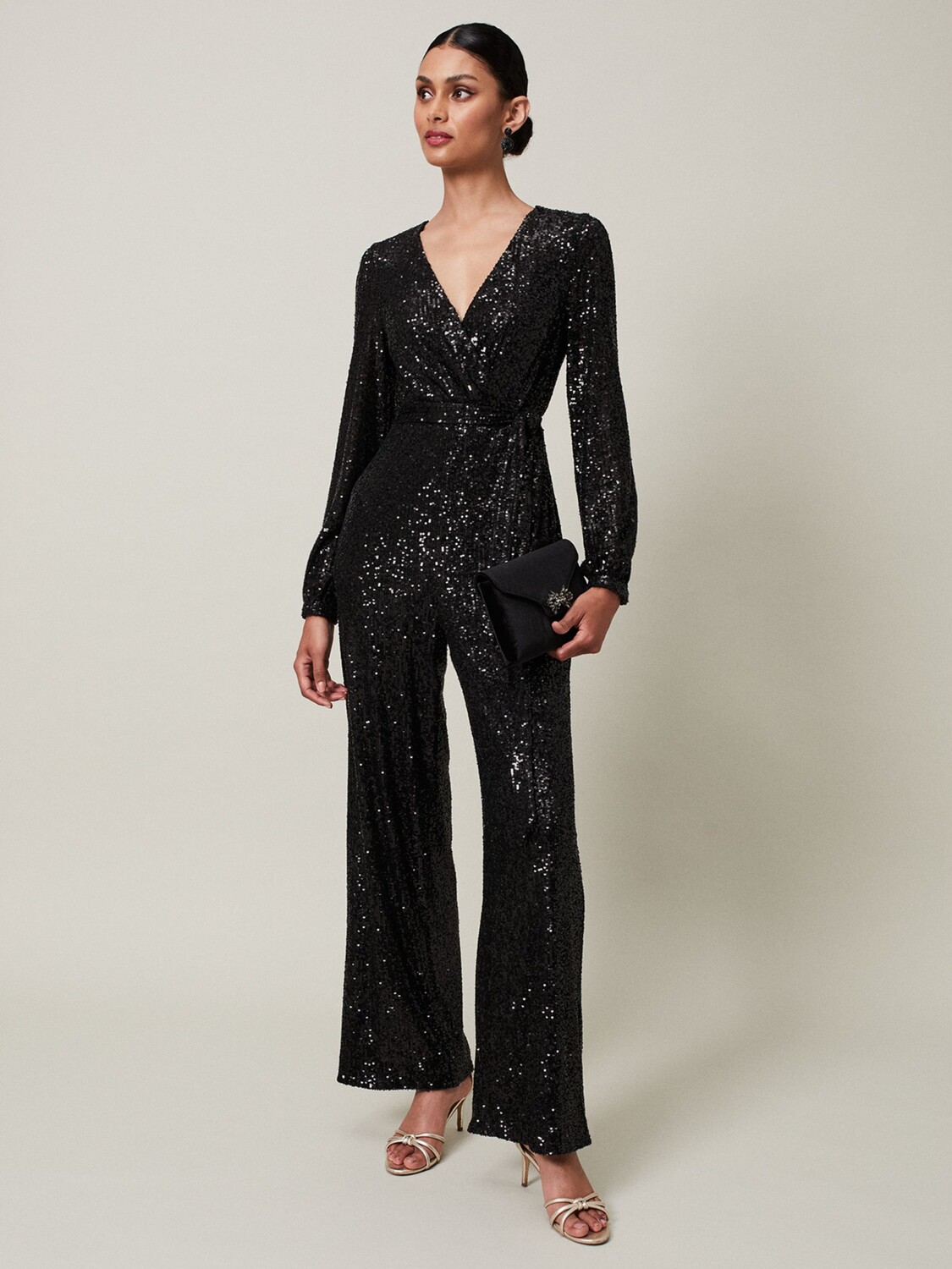

Комбинезон с пайетками Phase Eight Alessandra, черный