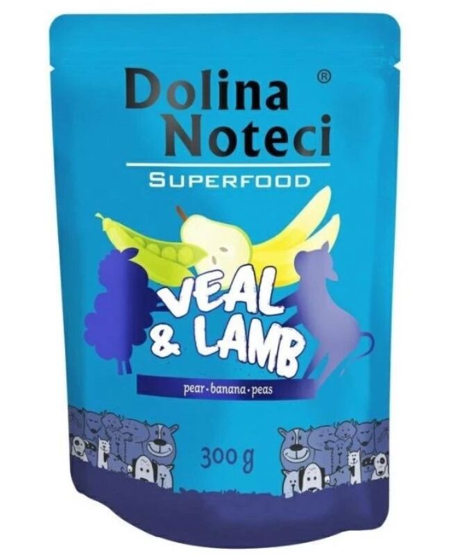 

Влажный корм для собак Dolina Noteci Superfood Cielęcina i Jagnięcina, 300 гр