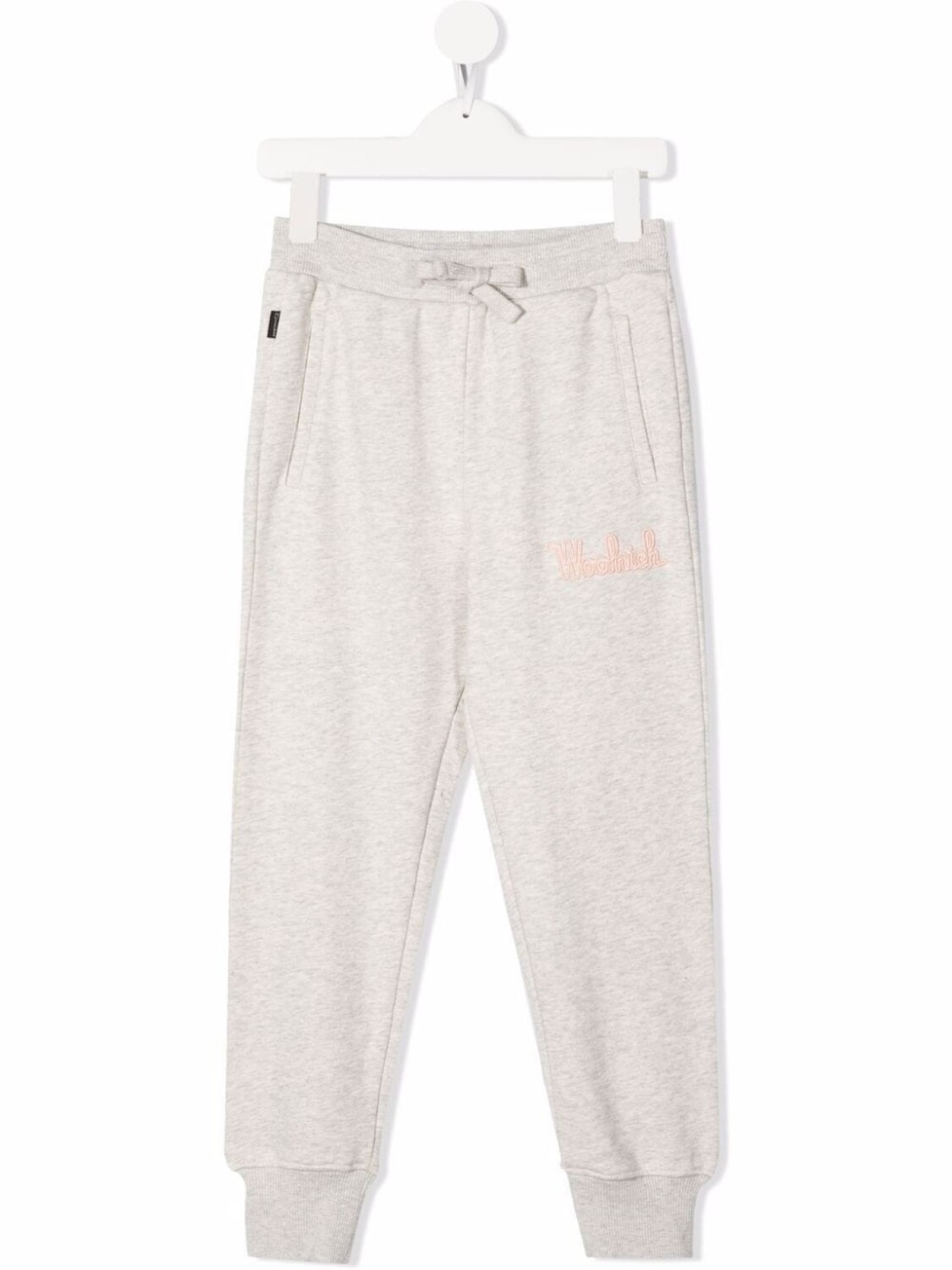 

Woolrich Kids спортивные брюки из органического хлопка с кулиской, серый