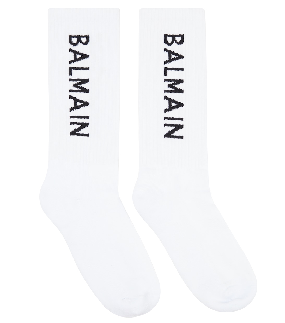 Носки из смесового хлопка с логотипом Balmain, белый