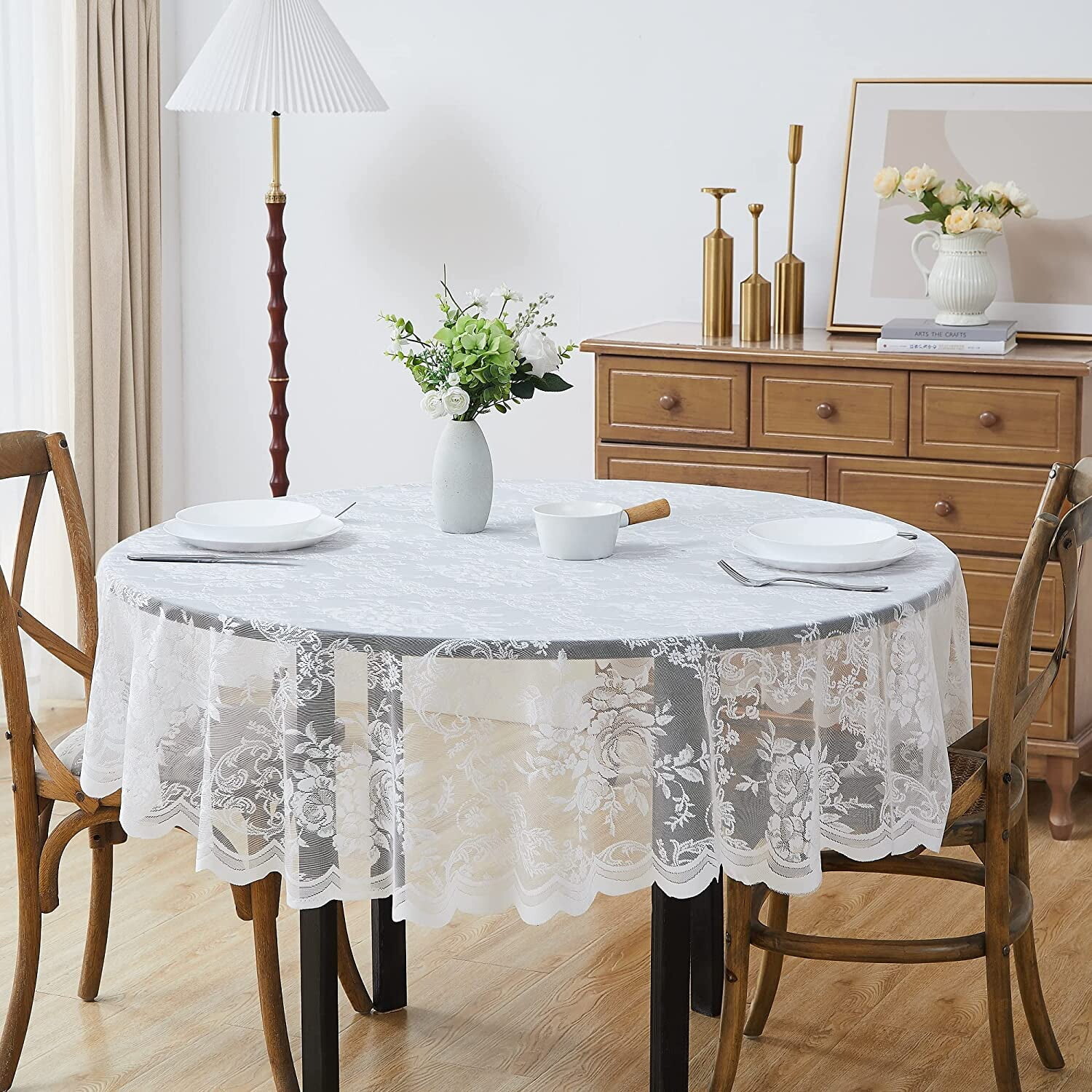 

Скатерть круглая Warm Home Designs, белый