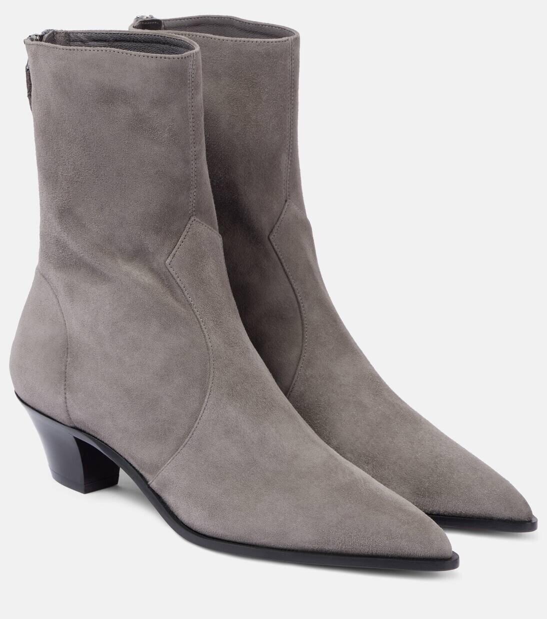 

Замшевые ботильоны Brunswick 45 Aquazzura, цвет paris grey