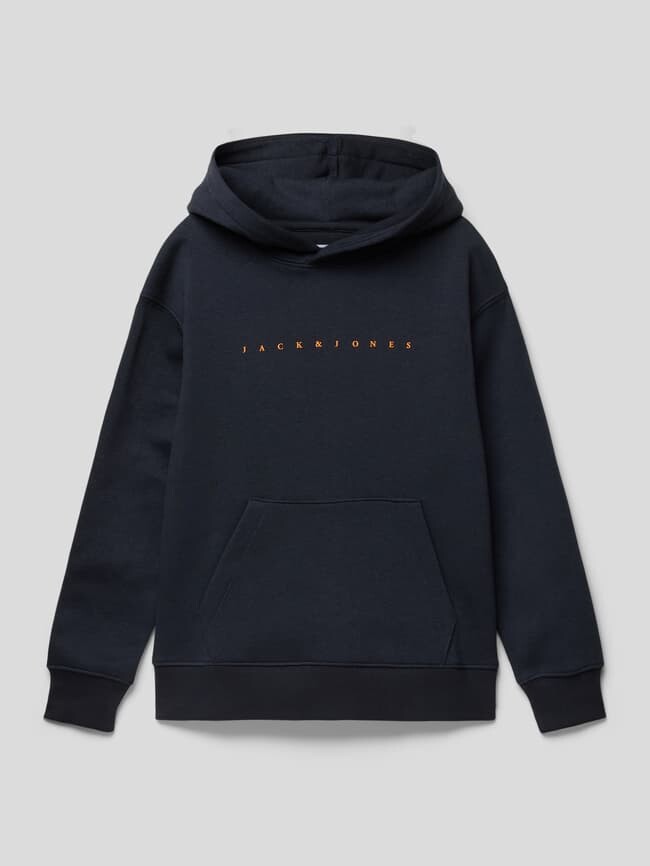 

Толстовка с принтом этикетки Jack & Jones, темно-синий
