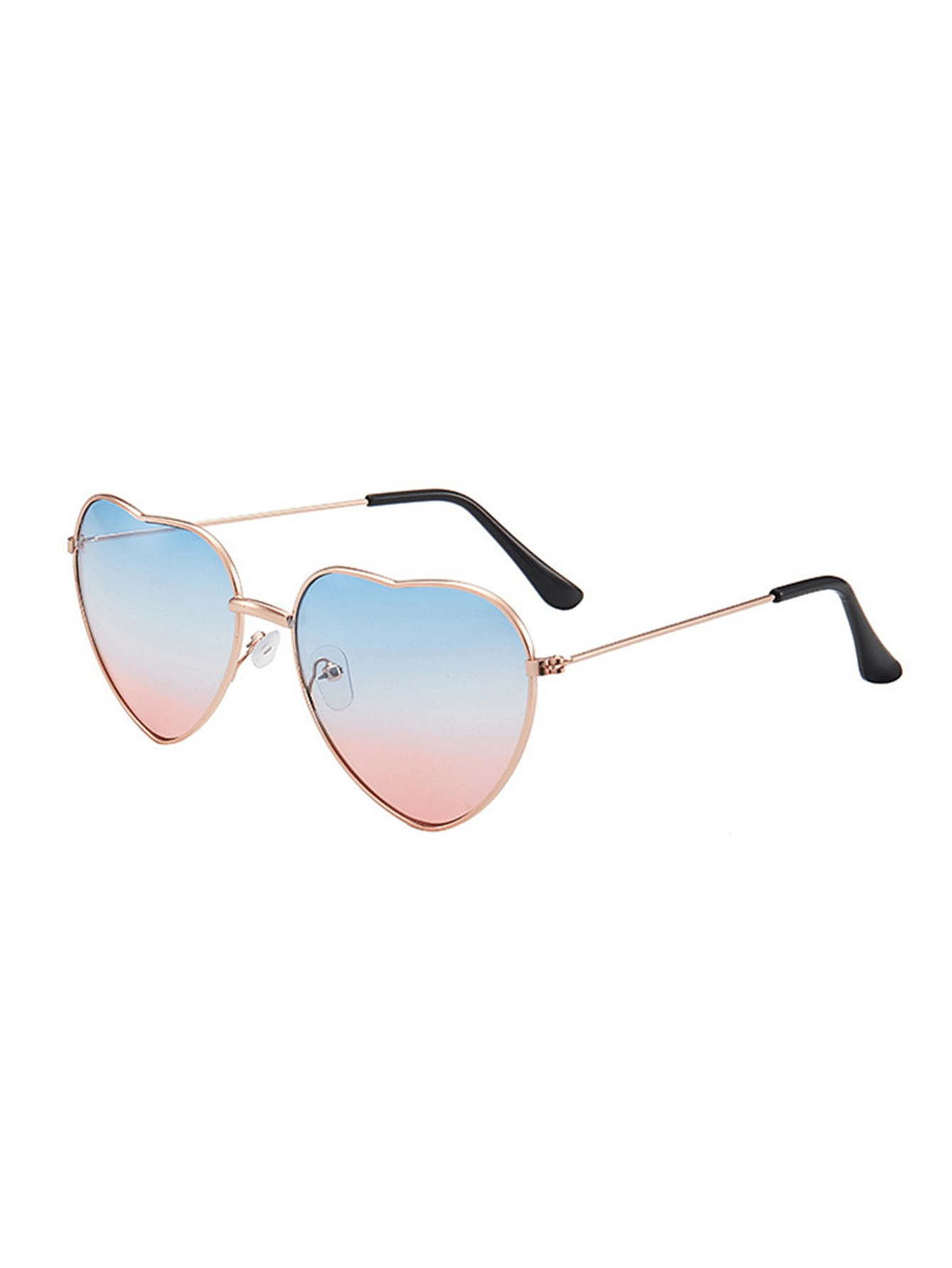 1шт винтажные металлические солнцезащитные очки в форме сердца с линзами в форме сердца океанского цвета для женщин