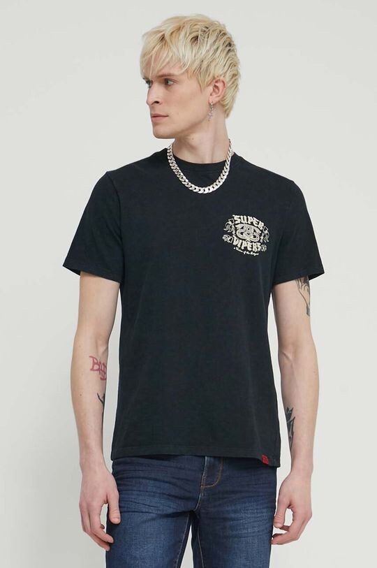 

Хлопковая футболка Superdry, черный
