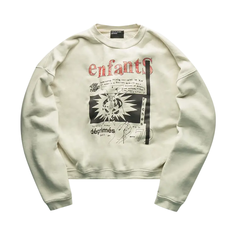 

Толстовка Enfants Riches Déprimés Subgenius Radio Crewneck 'Faded Ivory/Multicolor', кремовый, Бежевый