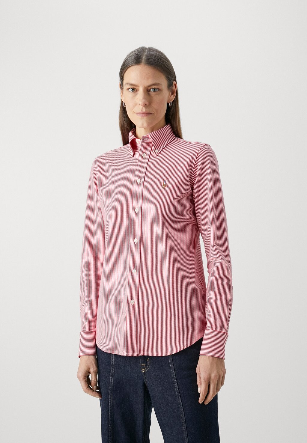 

Рубашка Long Sleeve Button Front Shirt Polo Ralph Lauren, цвет bistro red/white
