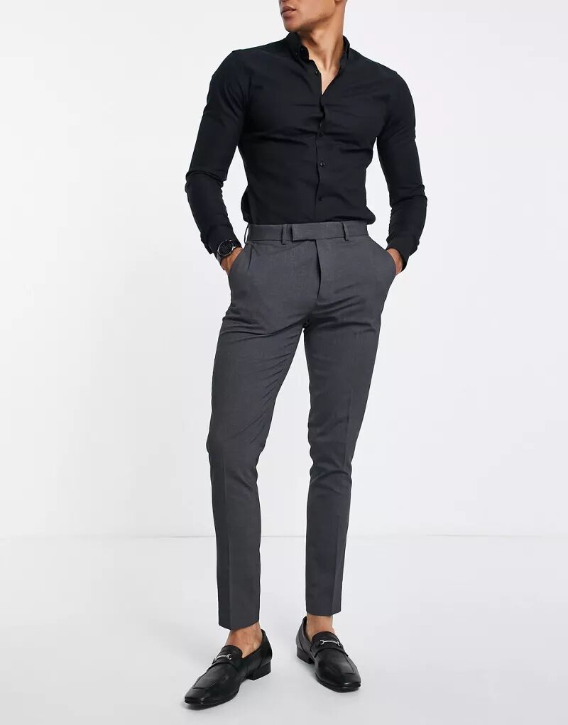Элегантные темно-серые брюки-скинни ASOS