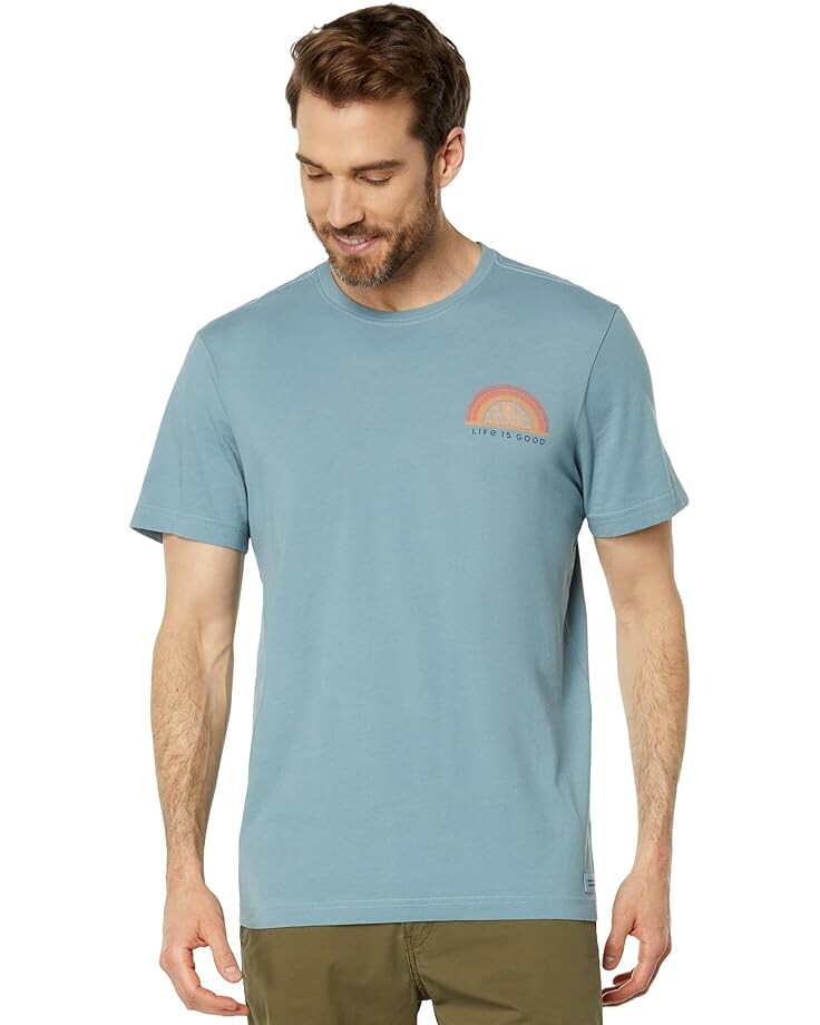 

Футболка Life is Good Here Comes The Sun Rainbow 2021 Short Sleeve Crusher-Lite Tee, цвет Smoky Blue