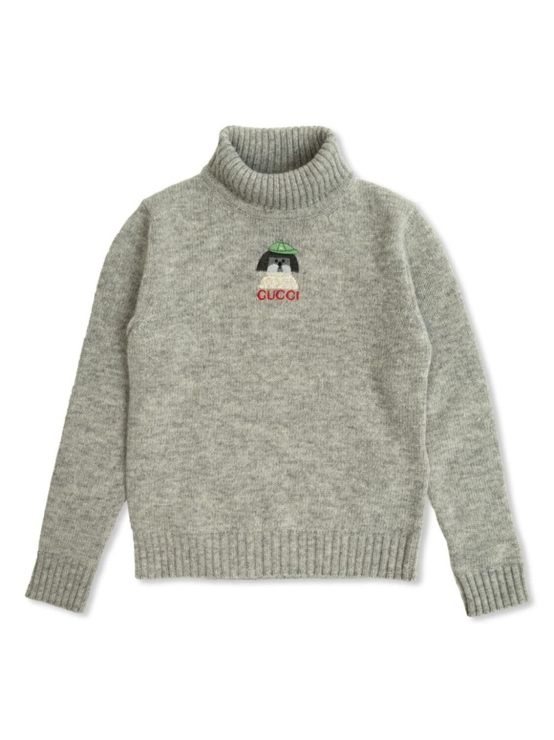 

Gucci Kids шерстяной свитер с высоким воротом, серый