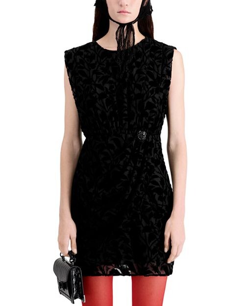 

Бархатное мини-платье Burnout The Kooples, цвет Black