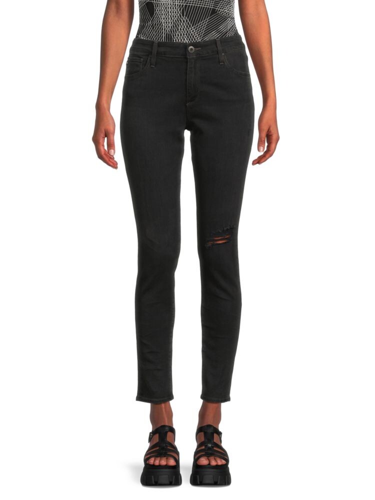 

Джинсы скинни до щиколотки со средней посадкой Ag Jeans, черный