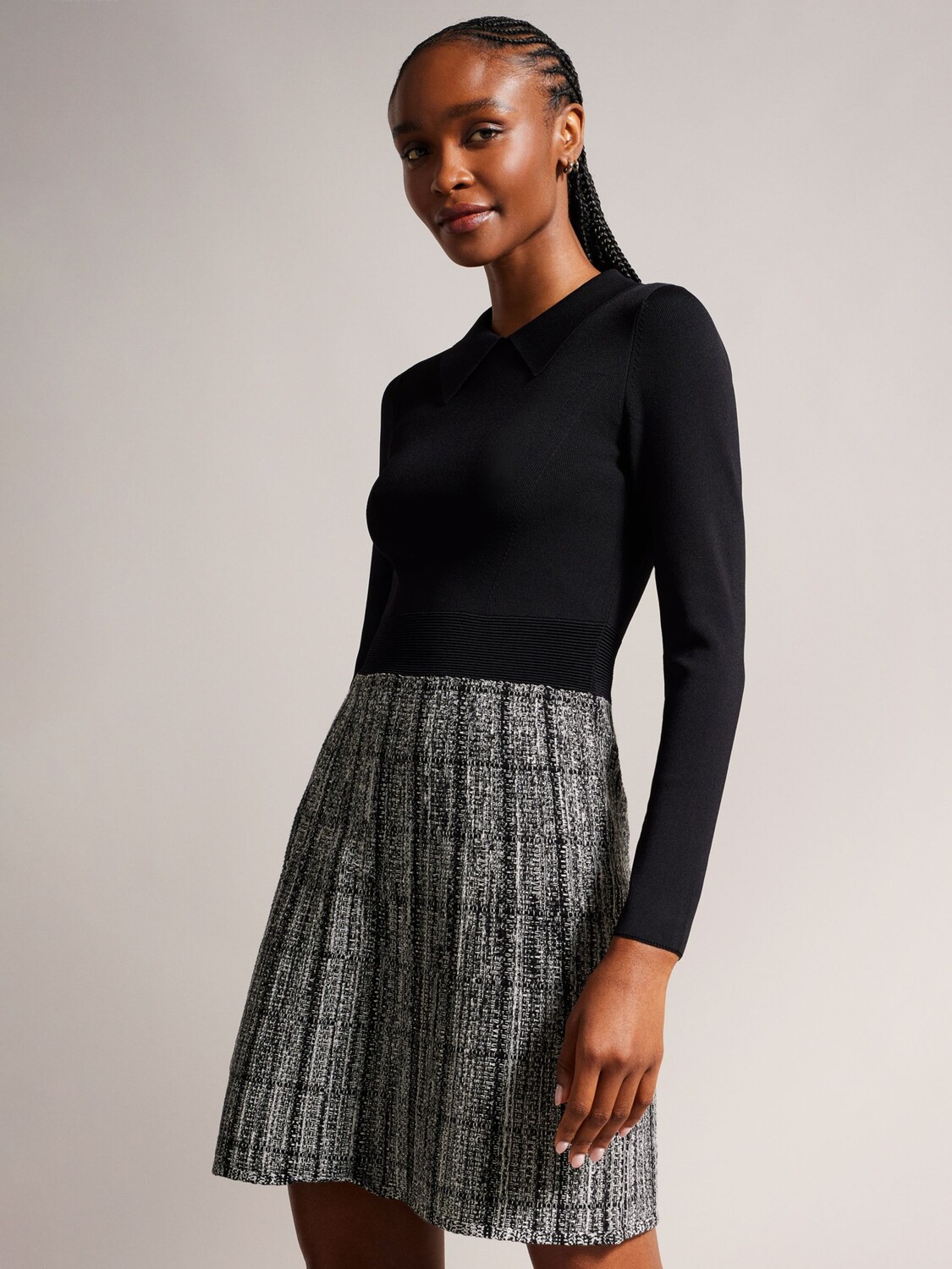 

Платье Leanno с длинными рукавами и декоративными деталями Ted Baker, черный