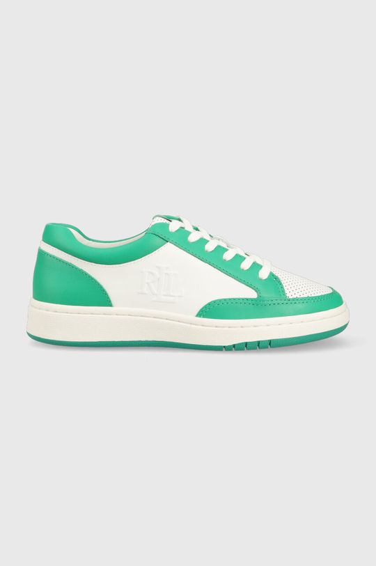 Кожаные кроссовки Hailey II Lauren Ralph Lauren, зеленый цена и фото