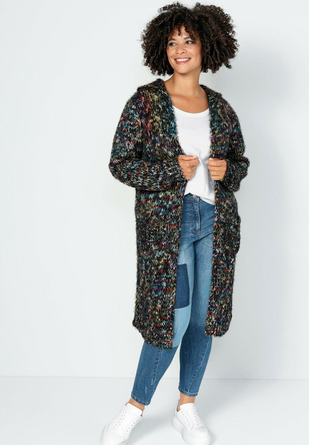 

Кардиган Long- Multi- Offene Form Kapuze Langarm Angel of Style, черный