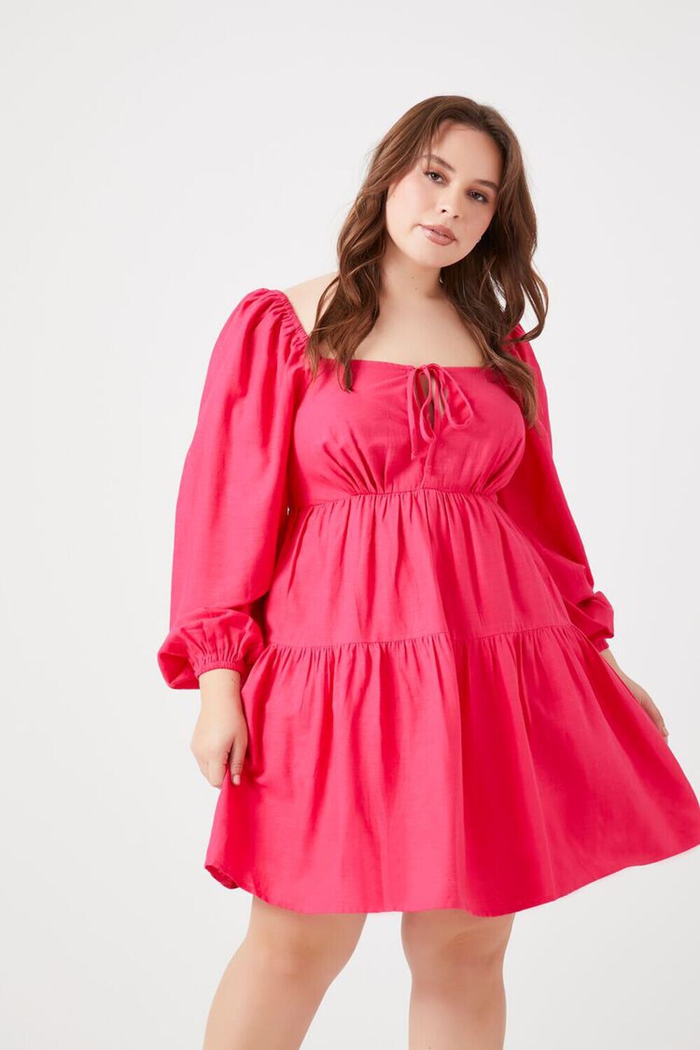 

Многоуровневое мини-платье больших размеров Forever 21, розовый