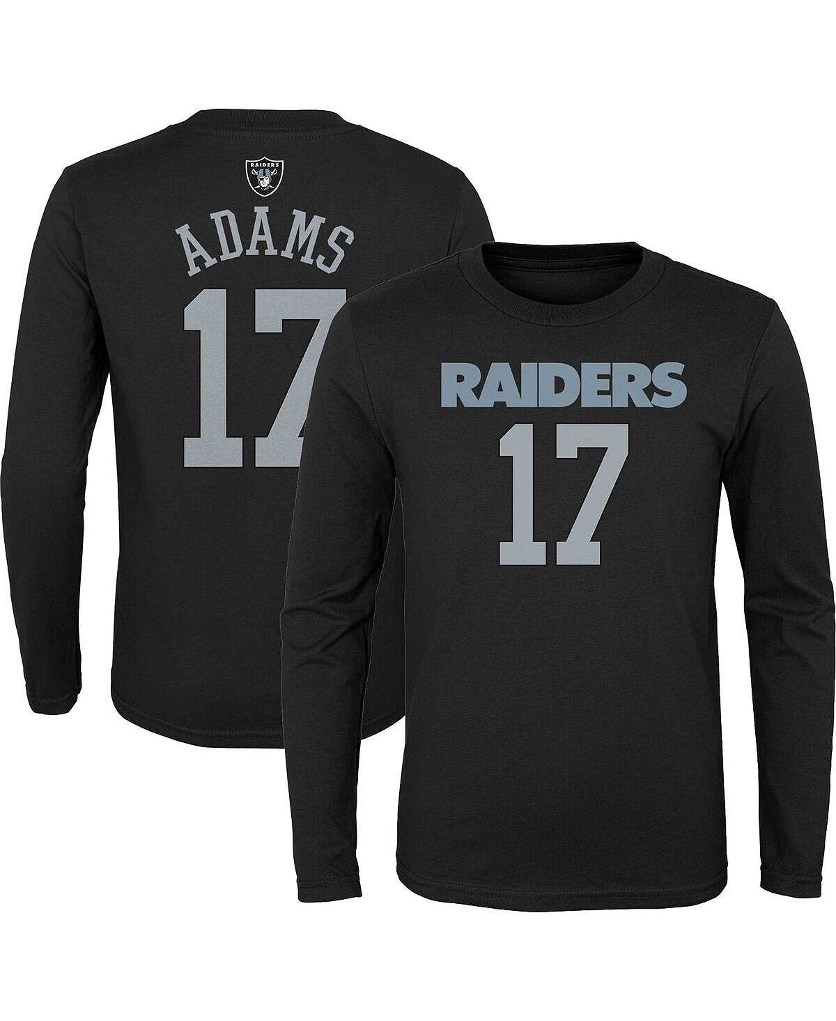 

Черная футболка Big Boys Davante Adams Las Vegas Raiders Mainliner с именем и номером игрока с длинными рукавами Outerstuff