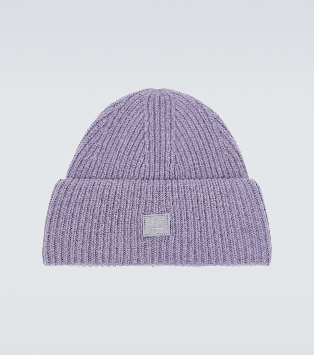 

Шапка-бини из шерсти с логотипом Acne Studios, фиолетовый