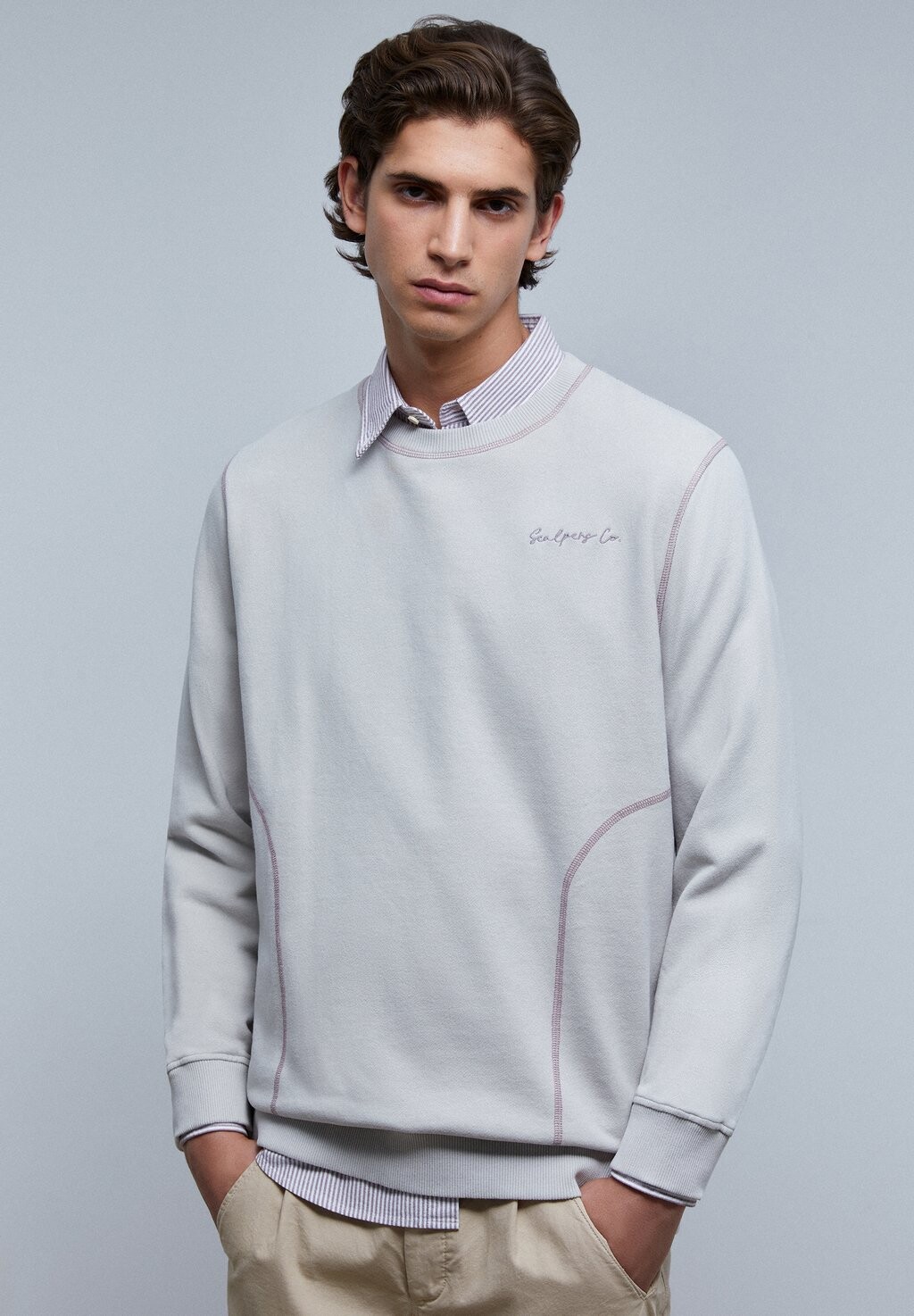 

Толстовка Fluor Seams Scalpers, цвет light grey