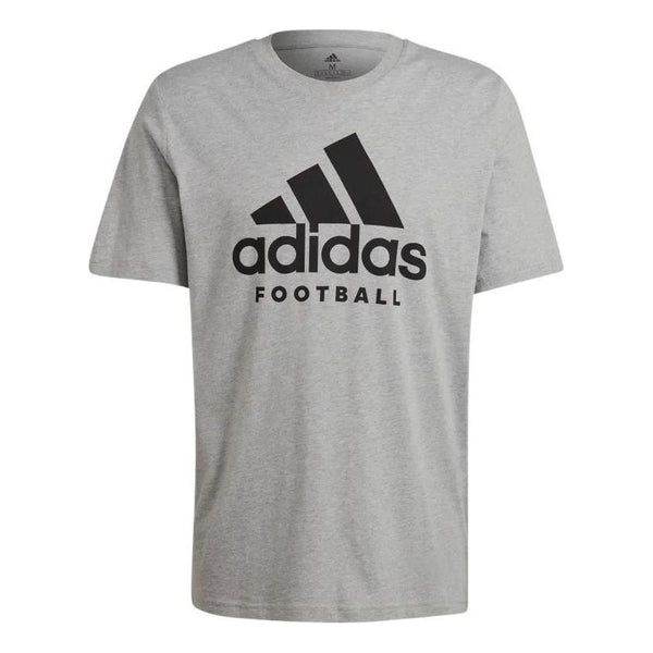 Футболка adidas Brand Logo Soccer/Football ribbed Round Neck Short Sleeve Gray, серый
