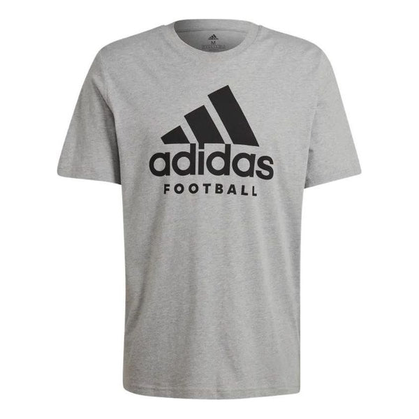 Футболка adidas Brand Logo Soccer/Football ribbed Round Neck Short Sleeve Gray, серый футболка adidas soccer football printing brand logo solid color round neck short sleeve dark grey t shirt серый