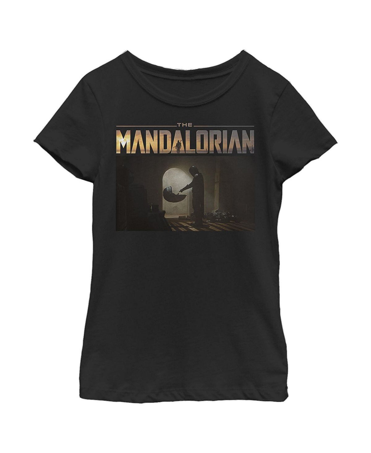 

Детская футболка с логотипом Star Wars: The Mandalorian The Child Bounty и силуэтом для девочек Disney Lucasfilm