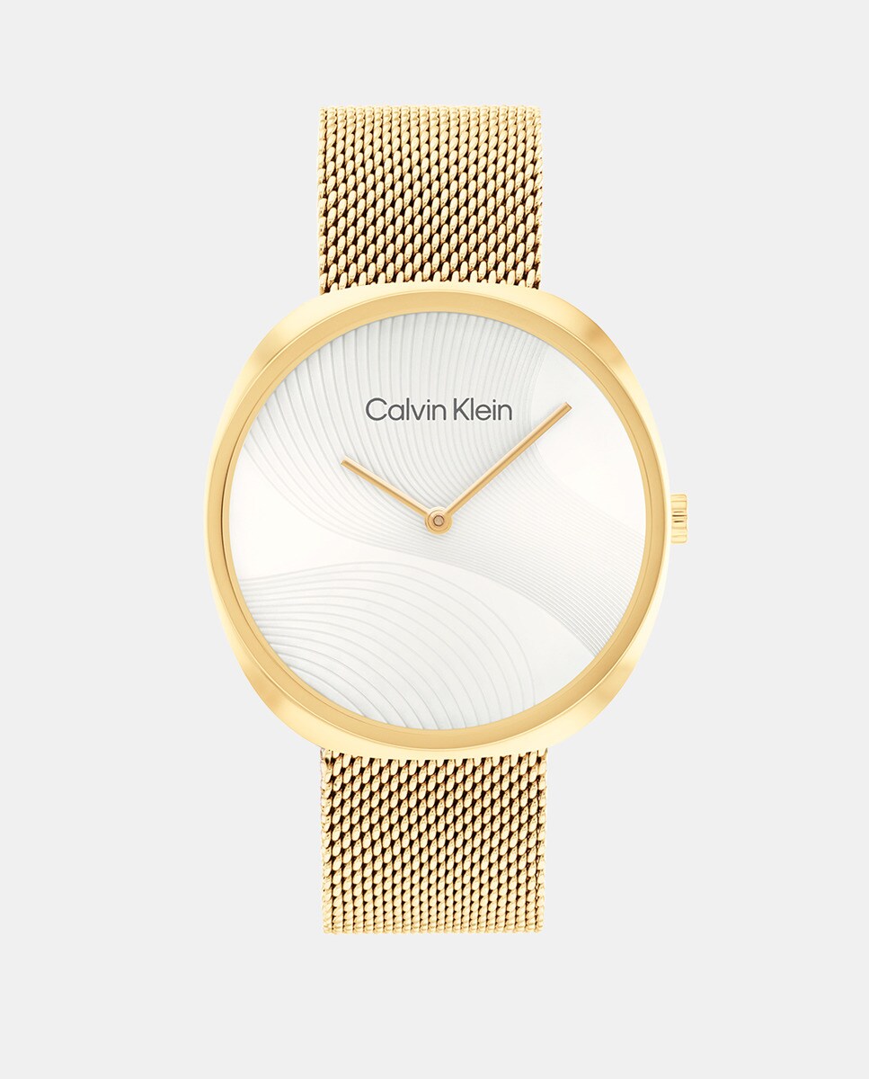 Sculpt 25200246 Женские часы с золотой стальной сеткой Calvin Klein, золотой