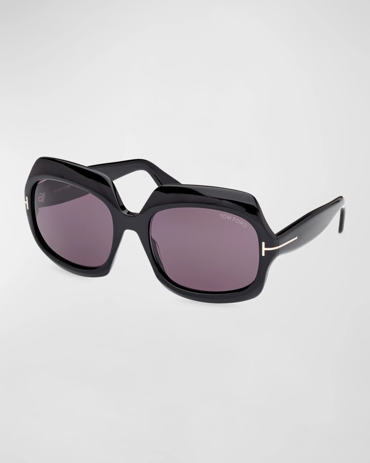 

Круглые солнцезащитные очки из рен-ацетата TOM FORD, цвет Sblk/Smk