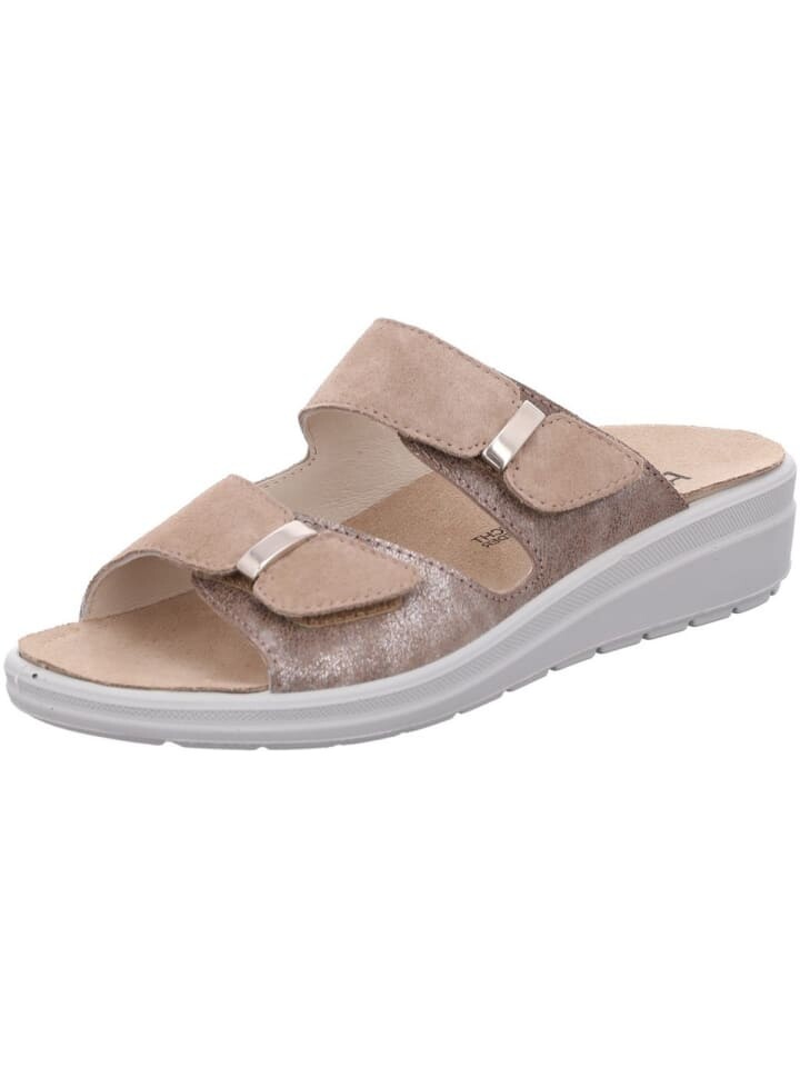 

Мюли ROHDE Rohde Damen Pantolette Leder beige Einlagen GEEIGNET Klett, бежевый