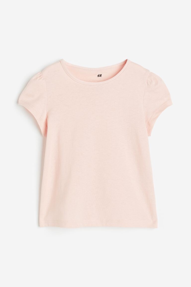 

Рубашка из хлопкового трикотажа H&M, розовый
