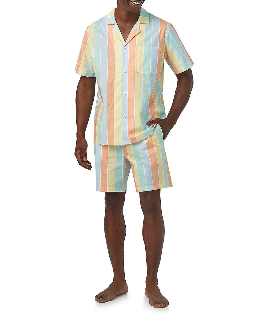 Пижамы BedHead с короткими рукавами, топ и шорты в полоску заката, пижамный комплект из 2 предметов BedHead Pajamas, желтый
