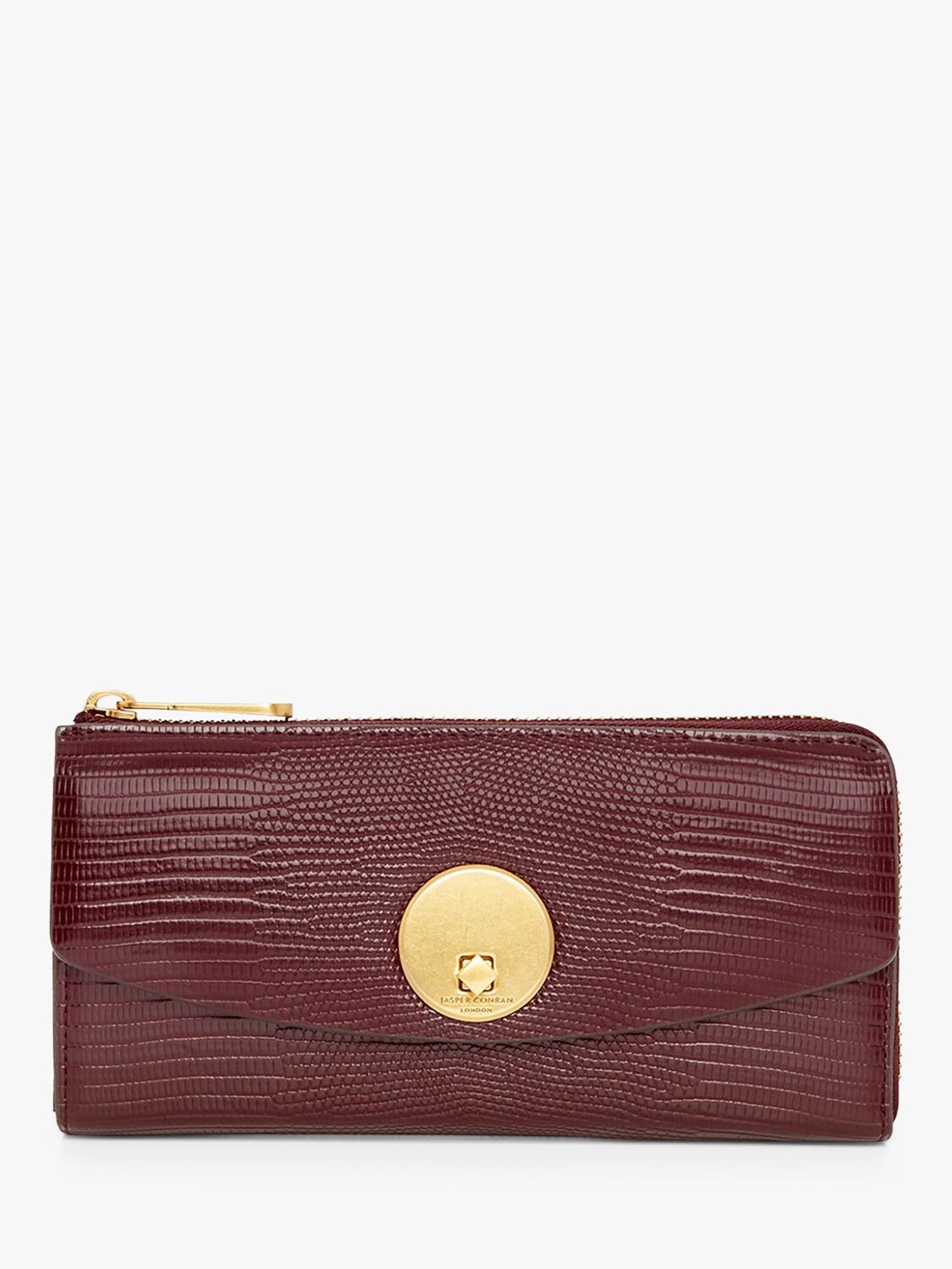 

Кожаный кошелек Jasper Conran Clara на молнии, винный цвет