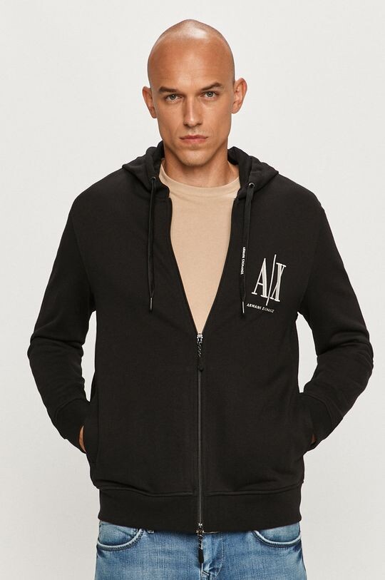 

Хлопковая толстовка Armani Exchange, черный