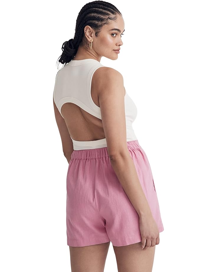 Шорты Madewell Clean Pull-On Shorts in Linen-Cotton, цвет Retro Pink шорты xcvi wearables quincy cotton linen shorts цвет mermaid tail pigment